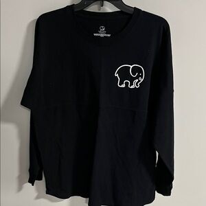 Ivory Ella Black Long Sleeve Women’s Tee with Elephant Design